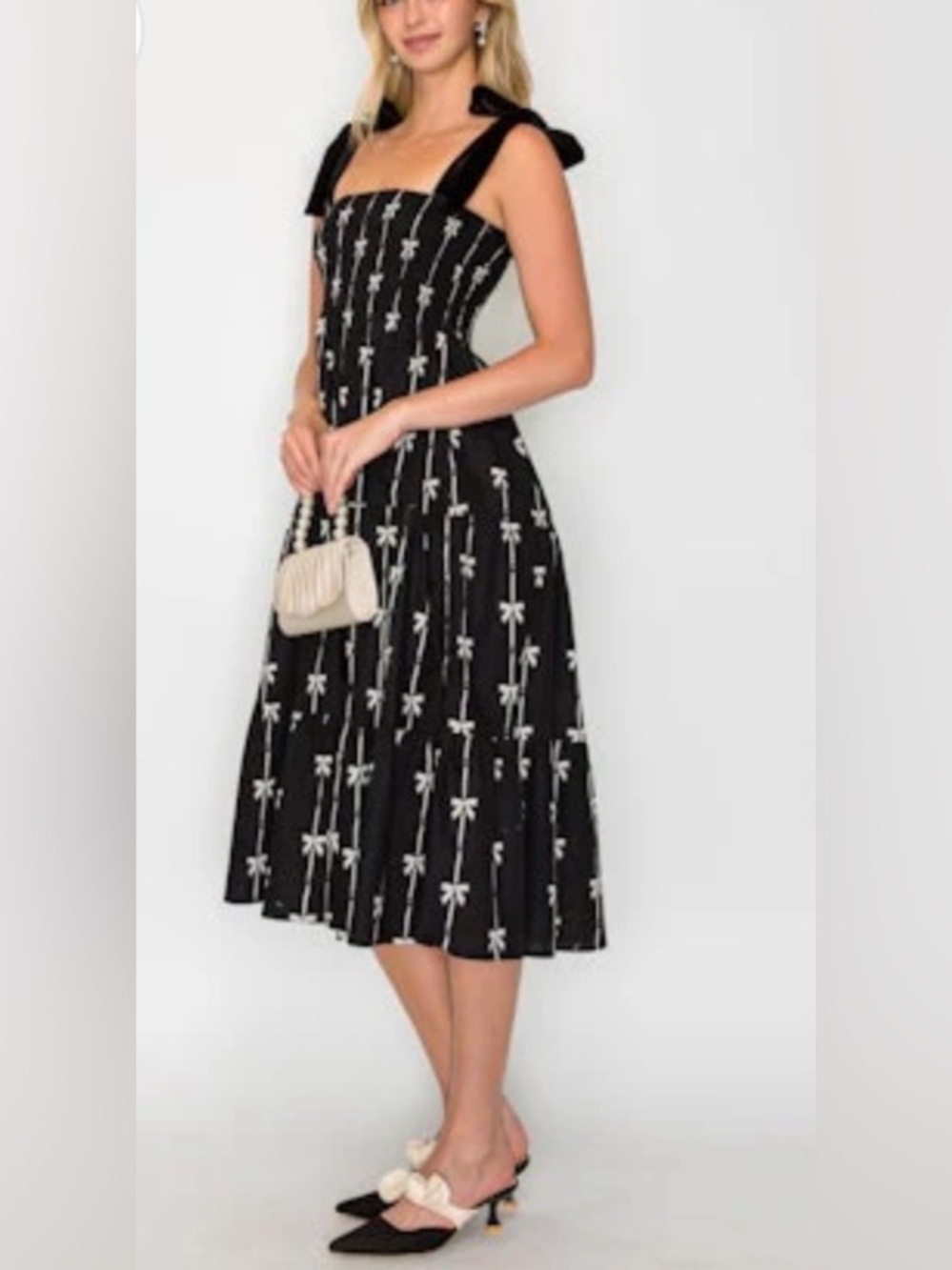 En Saison NWOT Ophelia Bow Sleeveless Midi Dress size small
